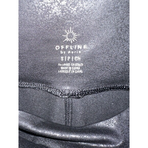 Offline Aerie Faux Leather The Hugger High Waisted Crackle Leggings Size Small - Picture 6 of 9